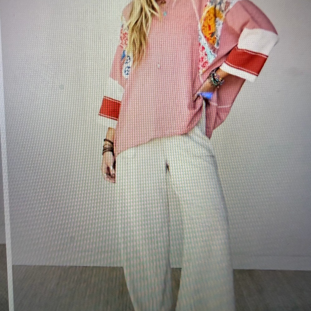 Three Bird Nest Taupe Ribbed Wide-Leg Lounge Pants